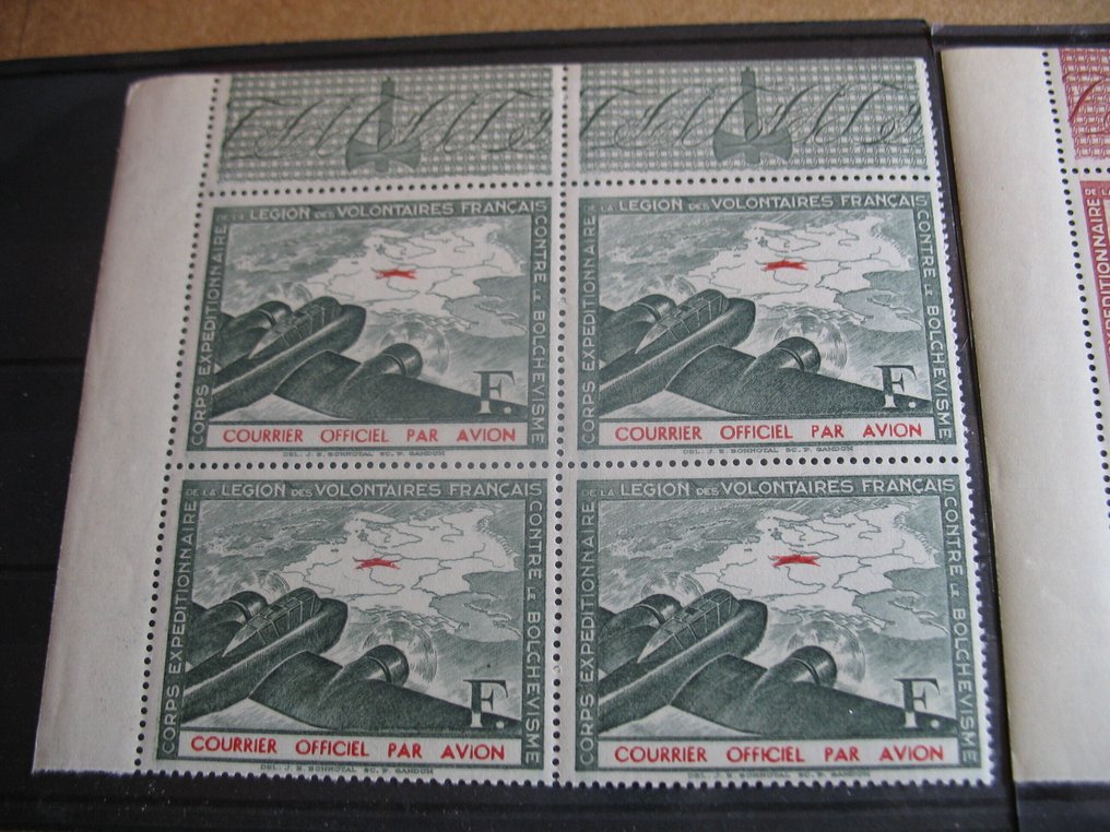 Vignettes de courrier aérien - Timbres-poste vignettes d'aérien II-III VB ER, IV-V - VB ER avec variantes, postfrisch. #1.0