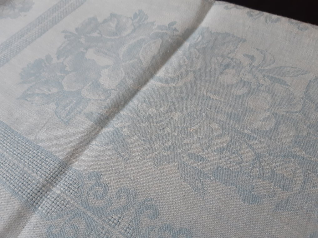 fine hemstiched linen with woven colours - Tablecloth (13) - 150 cm - 290 cm - with matching napkins #4.3