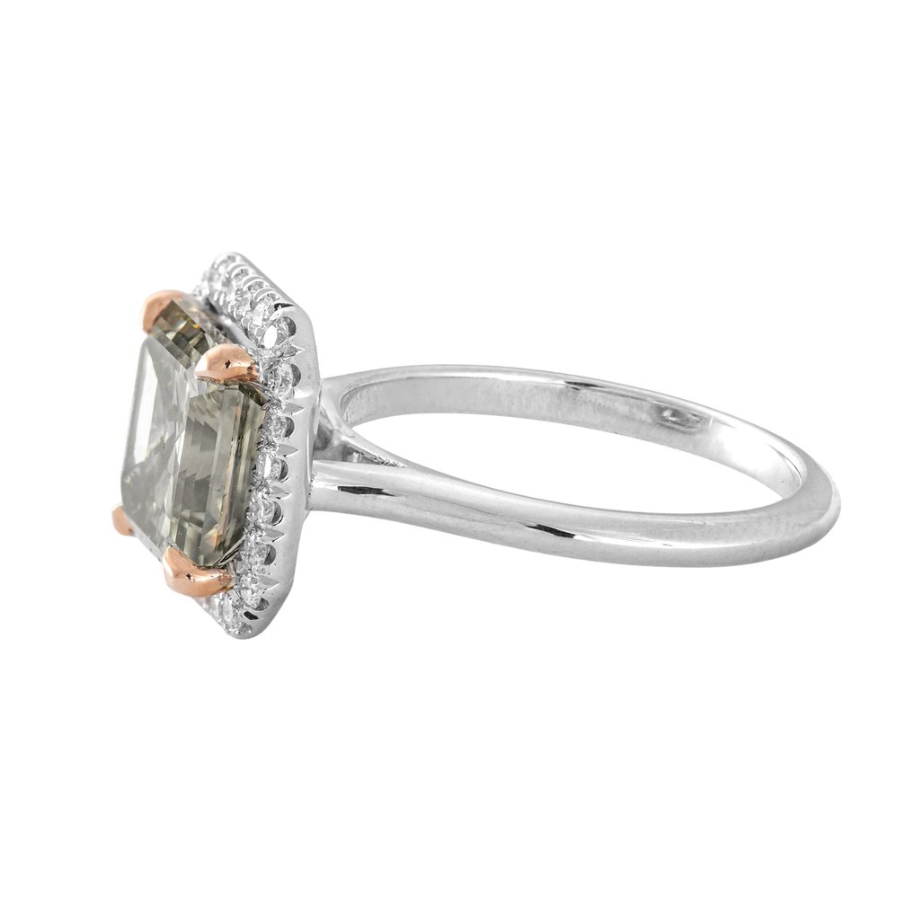 Ei pohjahintaa - Sormus - 14 kt. Valkokulta, Ruusukulta - 4.41ct. tw. Harmaa Timantti (Luonnonvärinen) - Timantti #4.3