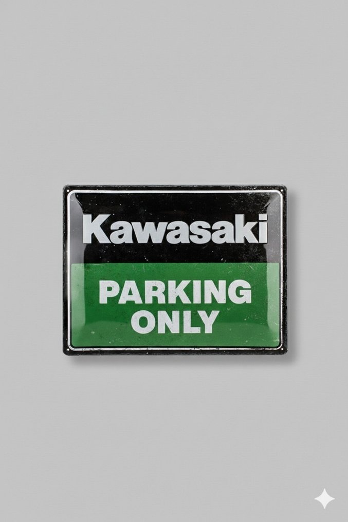 Kawasaki - Πλάκα - Διαφήμιση Μεταλλικών Πινακίδων - Γκαράζ Αυτοκινητισμού - Μέταλλο #4.3