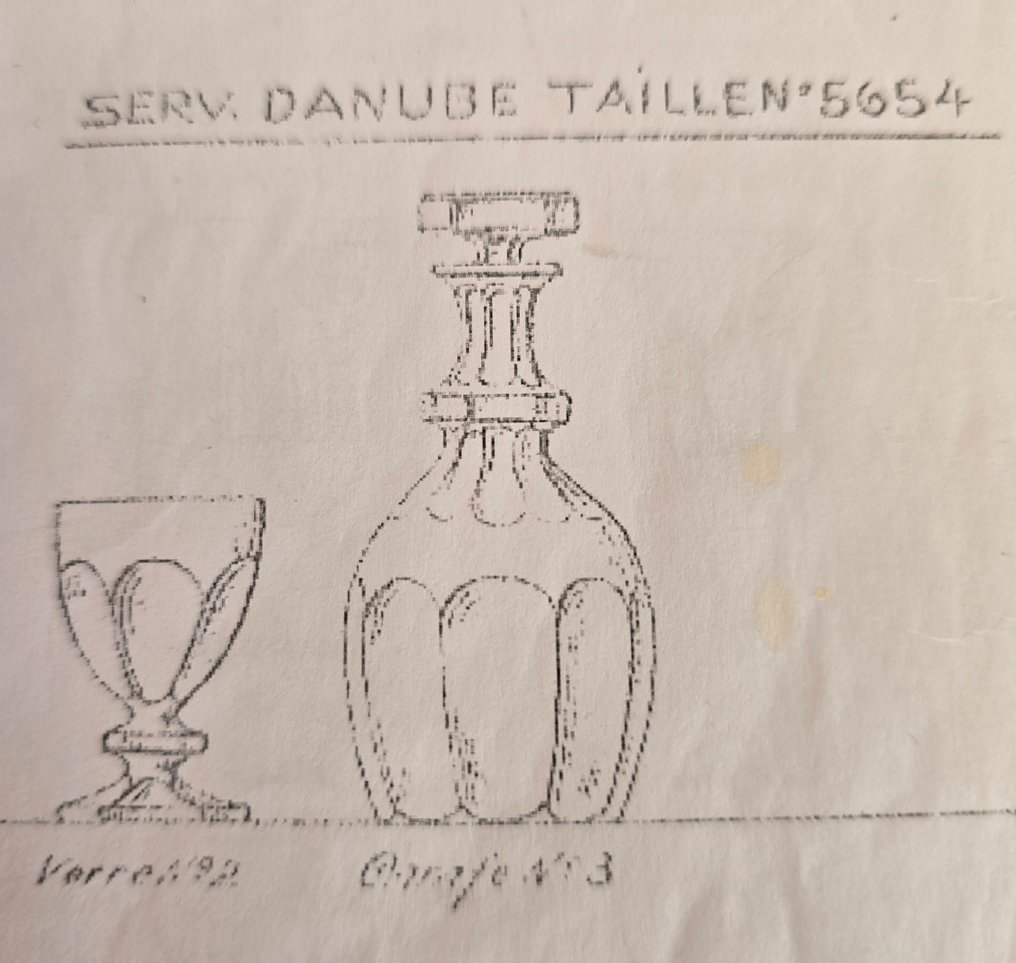 Possibly St-Louis - Drinking service (6) - Danube Taille No. 5654 - Crystal - Red Wine #3.2