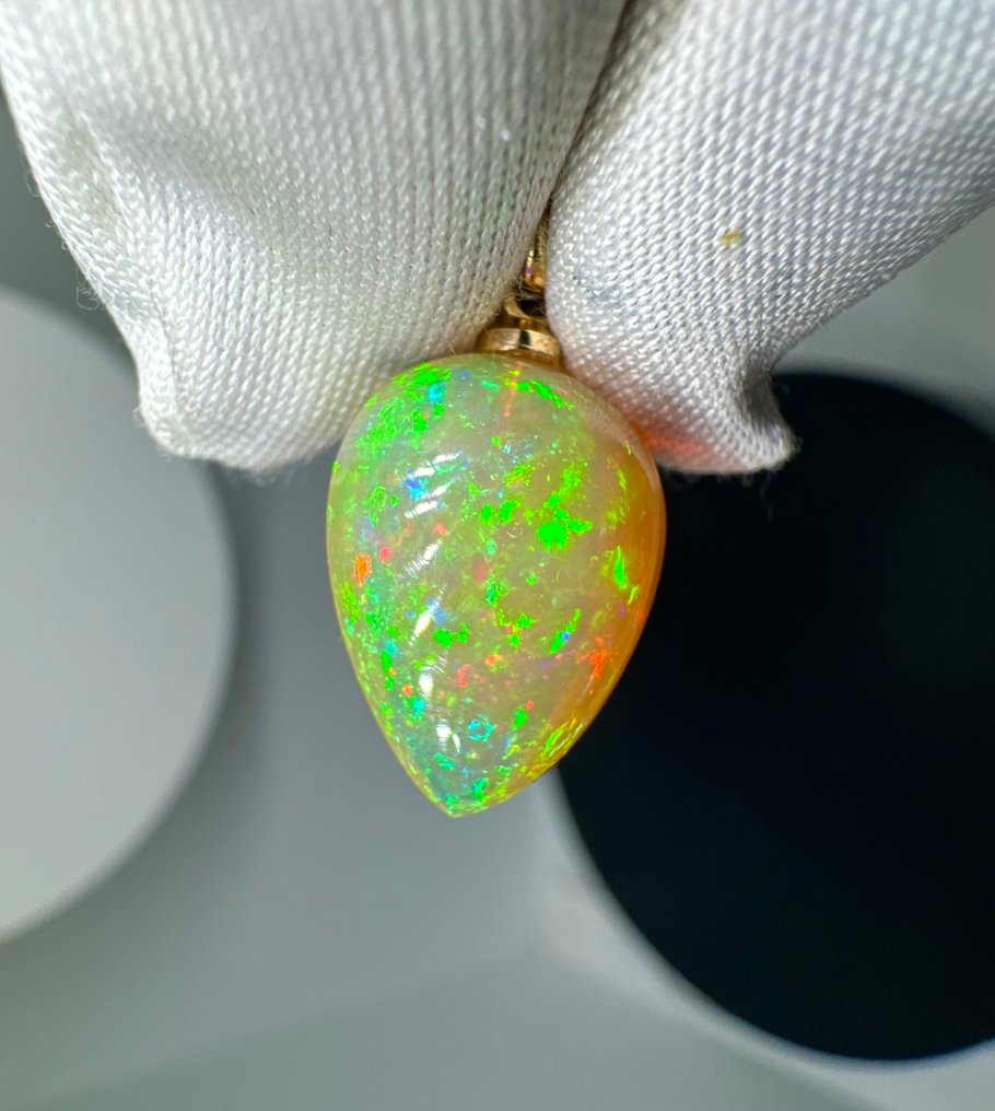 Opal Vedhæng - Højde: 23.5 mm - Bredde: 12 mm- 1.17 g - (1) #4.3