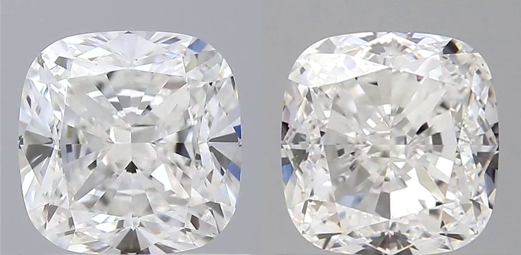 Sans prix de réserve - 2 pcs Diamant (Naturelle) - 2.02 ct - Coussin - E - VVS2 - Gemological Institute of America (GIA) - Paire assortie, EX EX #1.0