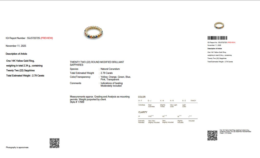 χωρίς τιμή ασφαλείας - Δαχτυλίδι - 14 καράτια Κίτρινο χρυσό - 2.79ct. tw. Ζαφείρι - ΙΓΙ #2.1