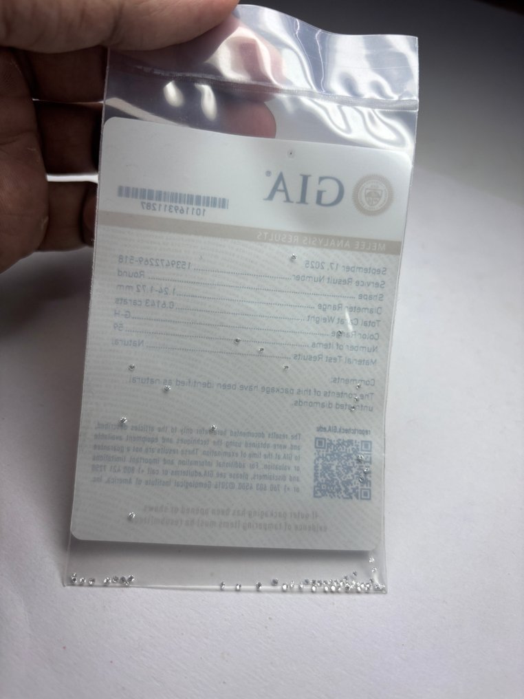 59 pcs Timantti  (Luonnollinen)  - 0.61 ct - Pyöreä - G, H - VVS1, VVS2 - Amerikan gemologinen instituutti (GIA) #1.0