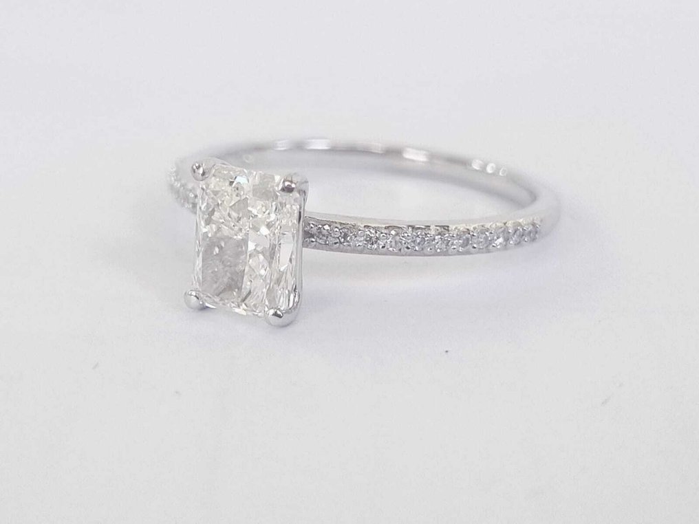 Jegygyűrű - 14 kt. Fehér arany - 1.11ct. tw. Gyémánt (Természetes) - Gyémánt #3.2