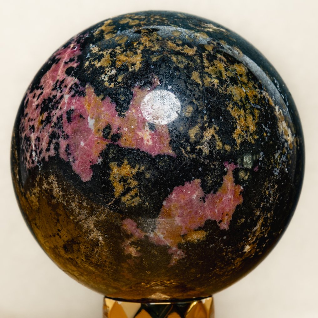 Fine Rhodonite sphere Sphere - Height: 10.73 cm - Width: 10.73 cm- 2100 g #4.3