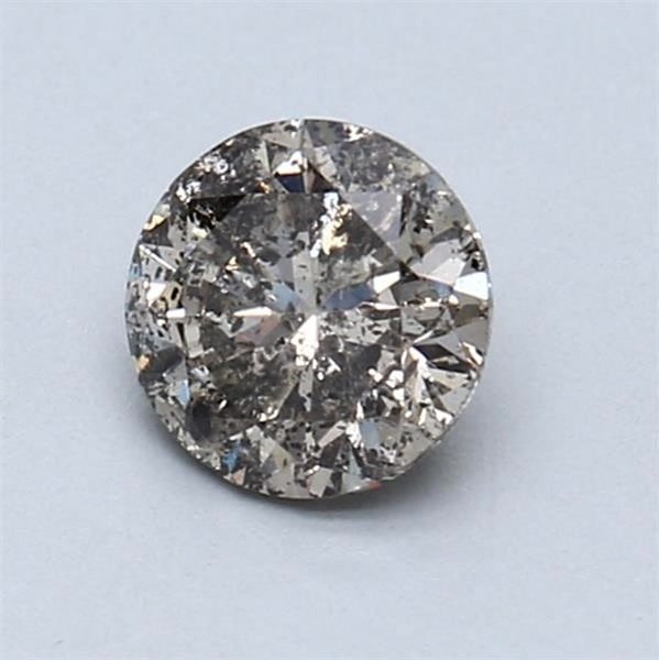 1 pcs Gyémánt  (Természetes színű)  - 0.69 ct - Kerek - Fancy Barnás, Zöldes Sárga - I2 - Nemzetközi Gemmológiai Intézet (IGI) #3.2