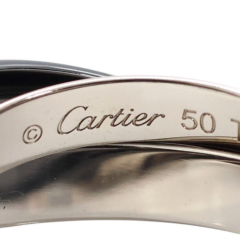 Cartier - 戒指 - Classic Trinity ring in ceramic - 18K包金 白金, 陶瓷 #4.3