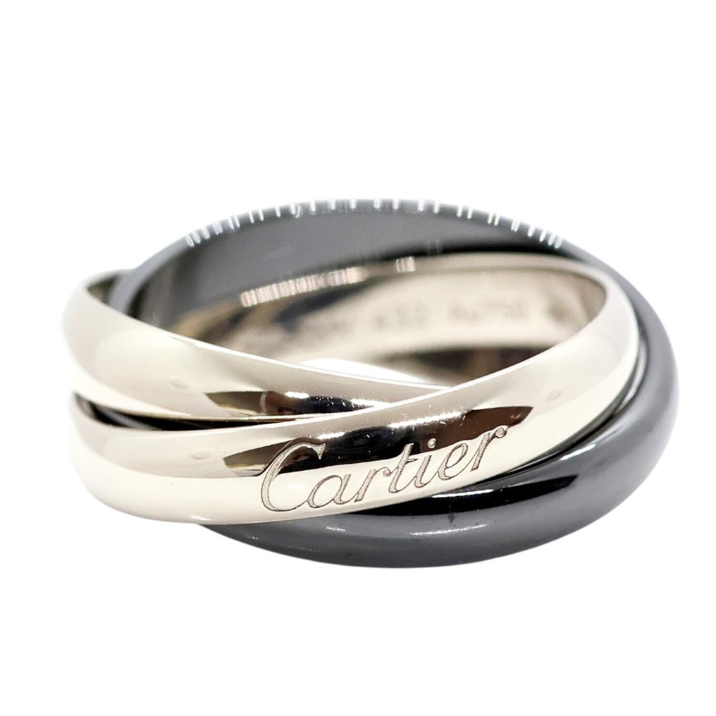 Cartier - Ring - Classic Trinity ring in ceramic - 18 kt. White gold, ceramic #1.0