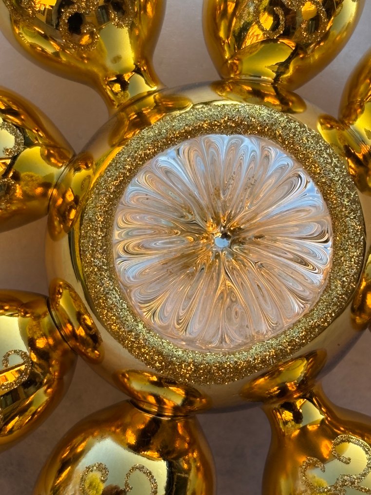 Krebs, Lauscha - Kerstboompiek gouden ster, handgemaakt - Julekuler Krebs, Lauscha - Glass #1.0