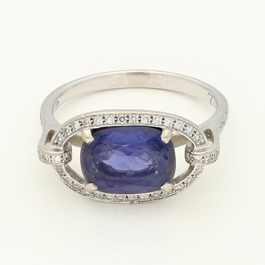 Gyűrű - 18 kt. Fehér arany Gyémánt (Természetes) #1.0