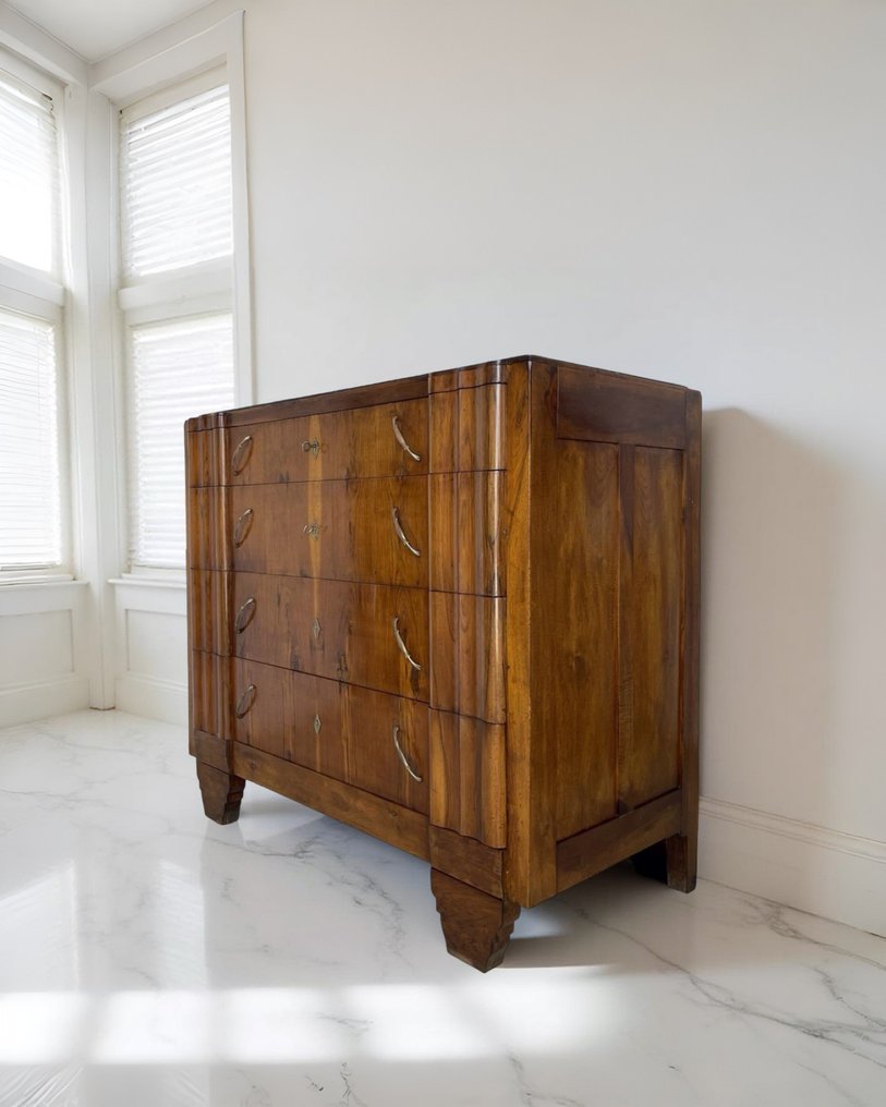 Kommodeskuffe - Valnød, Træ, Messing, Marmor #1.0