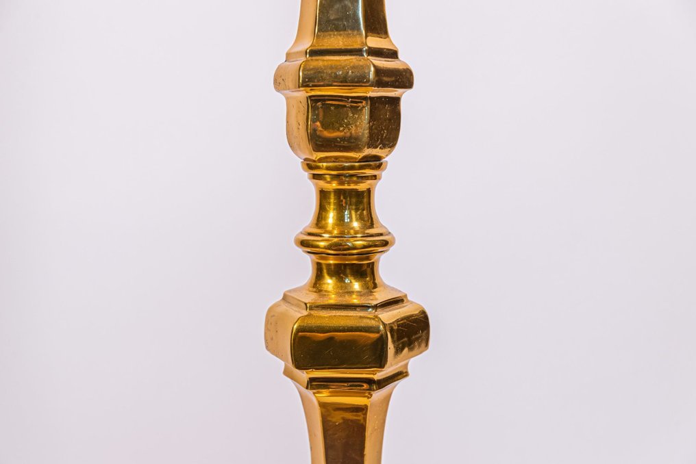 Candelabro di Pasqua in stile neogotico, angeli, bronzo. - Bronzo - 1850-1900 #2.1