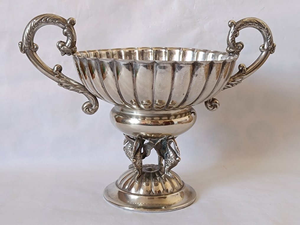 Διακοσμητικό - 4 Swan - Επιχρυσωμένο με ασήμι Alpaca. - Εξαίσιος Louis XVI #1.0