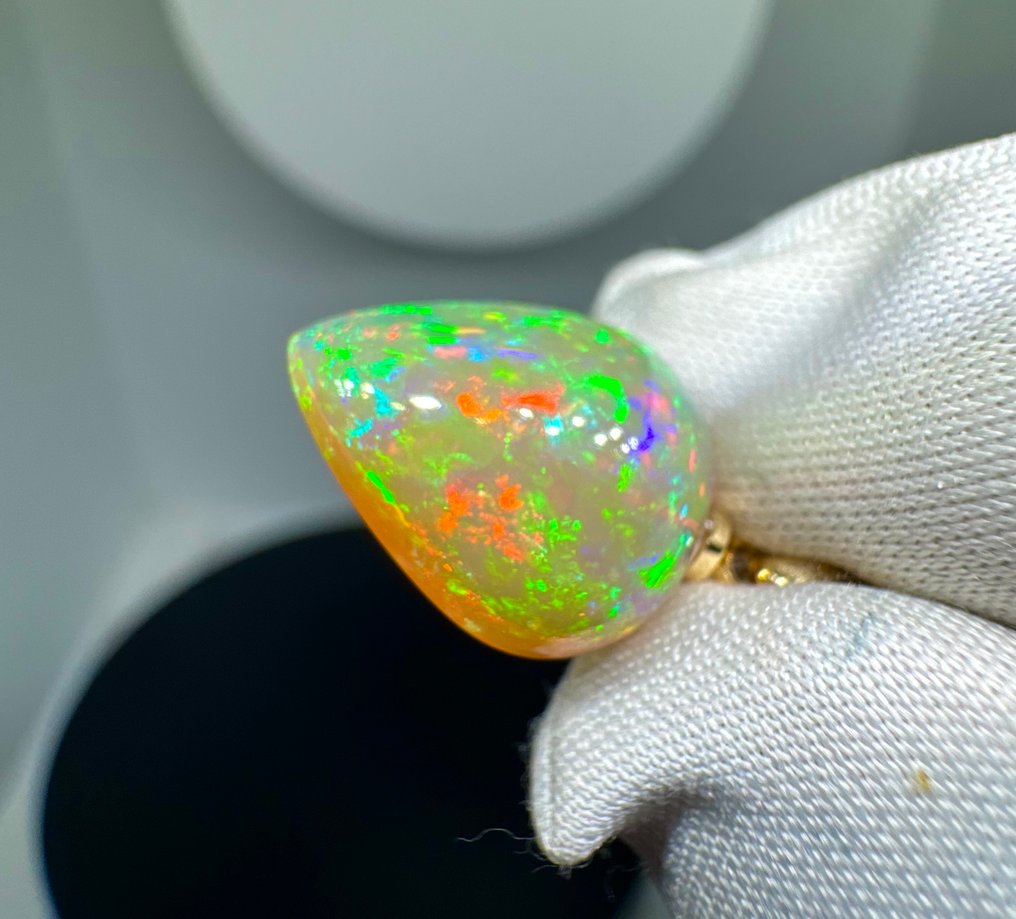 Opal Vedhæng - Højde: 23.5 mm - Bredde: 12 mm- 1.17 g - (1) #1.0