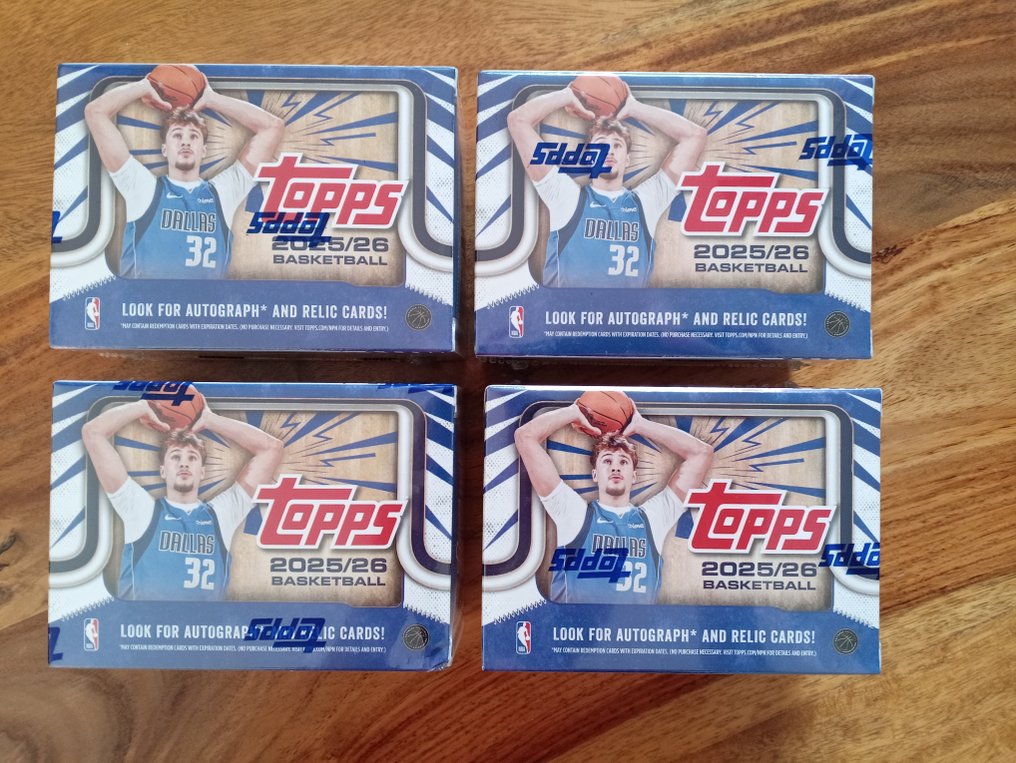 2025/26 Topps NBA Luka Doncic, Stephen Curry, LeBron James, Victor Wembanyama 原廠包裝, 編號平行卡, 平行卡, 簽名卡 - 4 Sealed box - 全新 (M) #1.0