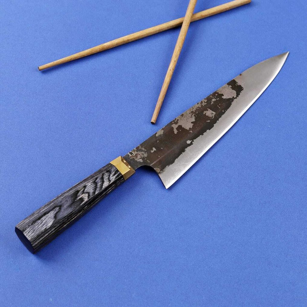 厨刀 - R685 - 钢, 黄铜, 木 - 意大利 - 厨师的 Gyuto 刀 #1.0