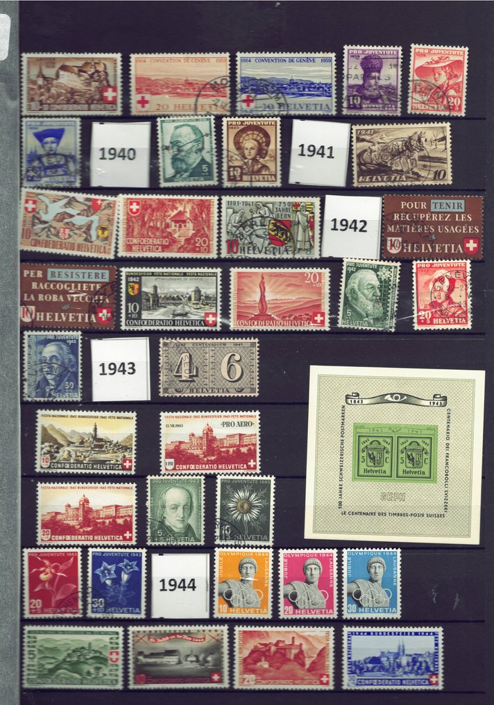 瑞士 1882/1944 - 按年份分类的瑞士邮票小型收藏 - Pas de catalogue #4.3