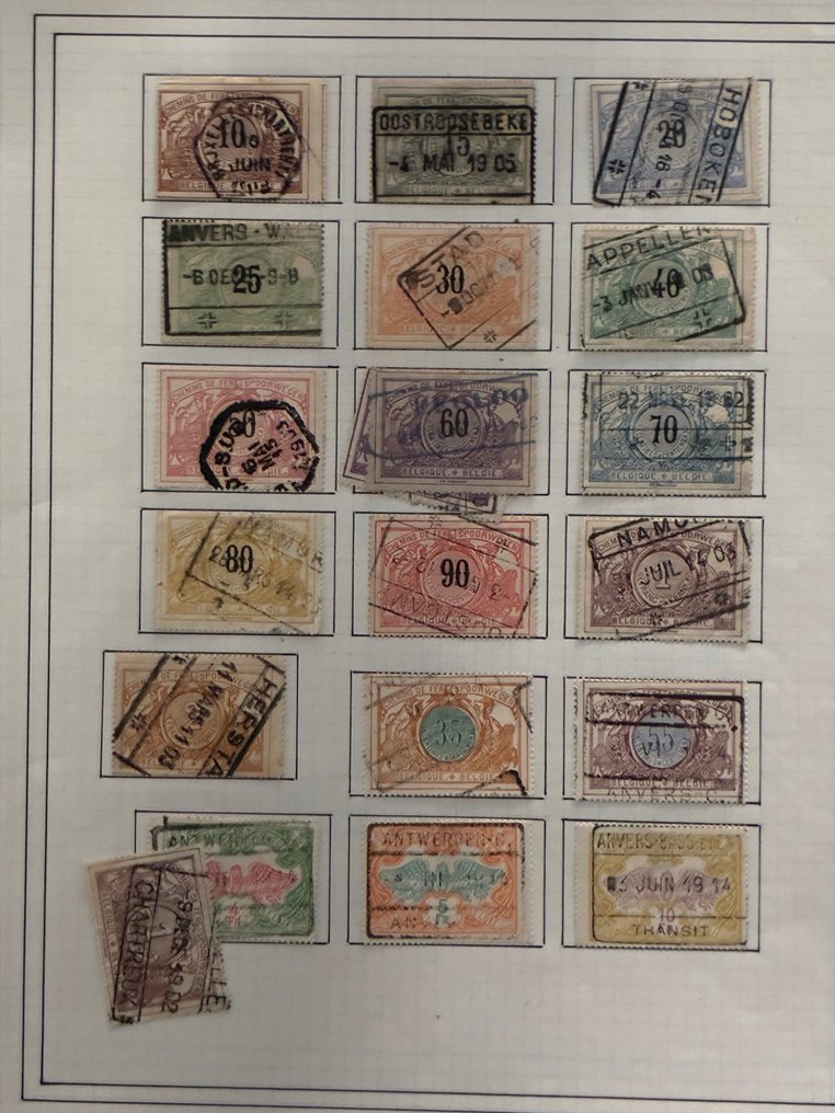 比利时 1879 - 比利时铁路和税票收藏，1879年 #1.0