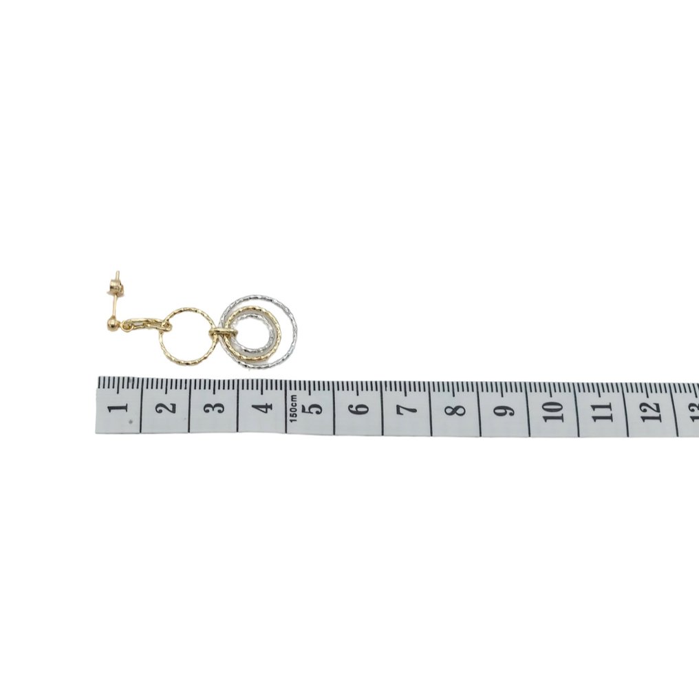 耳環 - 18 克拉 黃金, 白金 #1.0