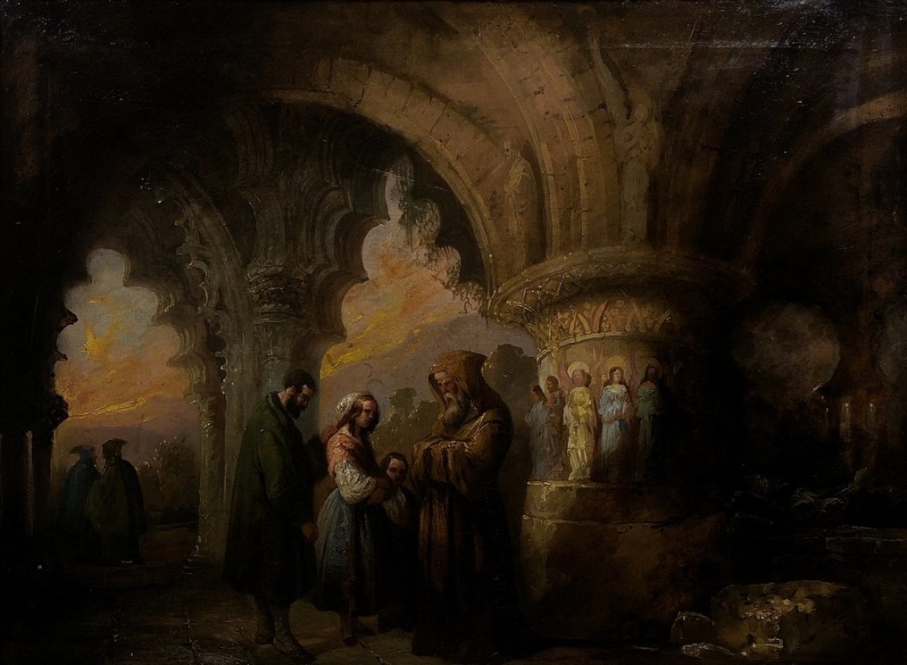 Genaro Pérez de Villaamil (1807-1954), Αποδίδεται σε - Aux Catacombes #1.0