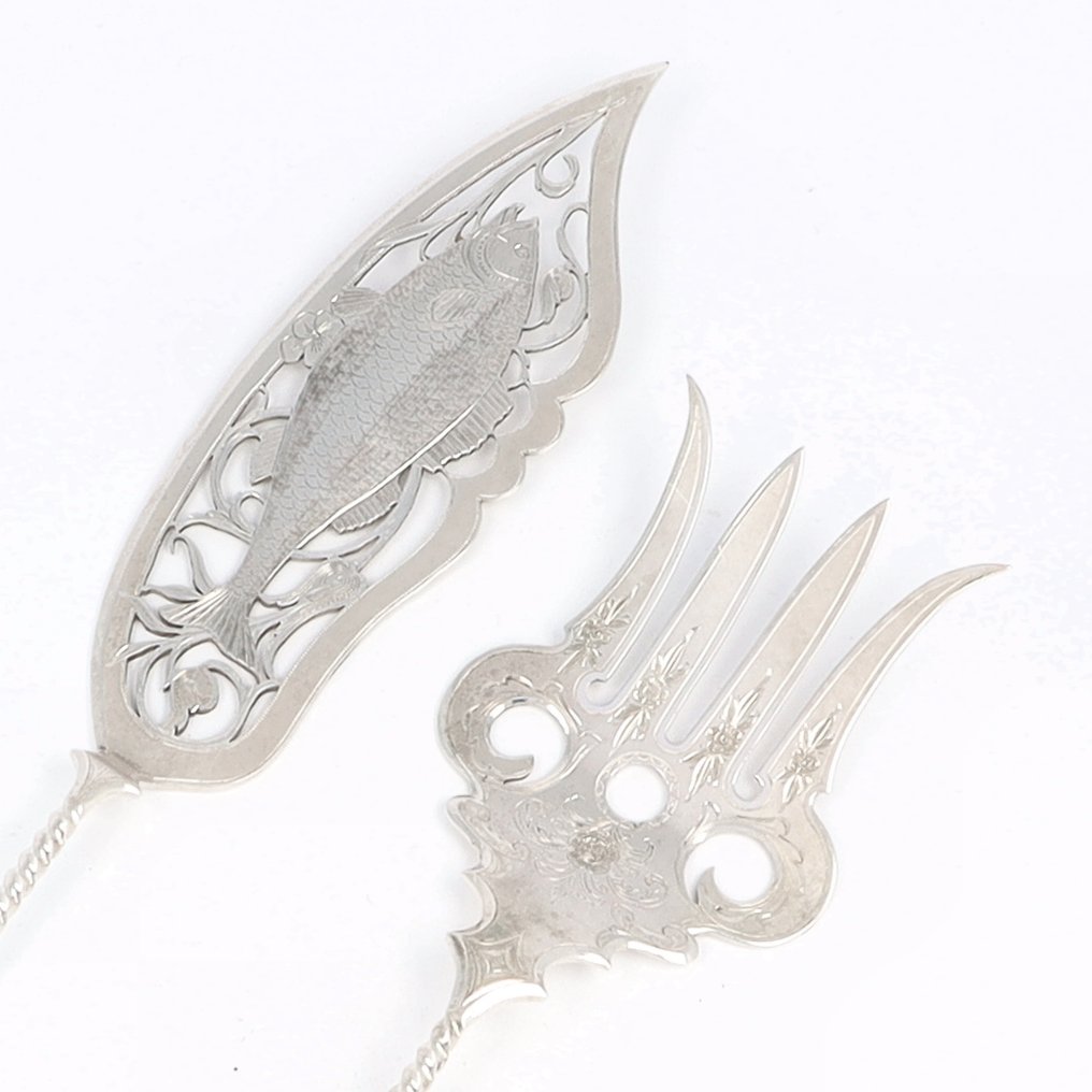 Johannes Albertus Adolf Gerritsen - Viscouvert - Amsterdam, 1902 - Fish serving set (2) - .833 silver #1.0