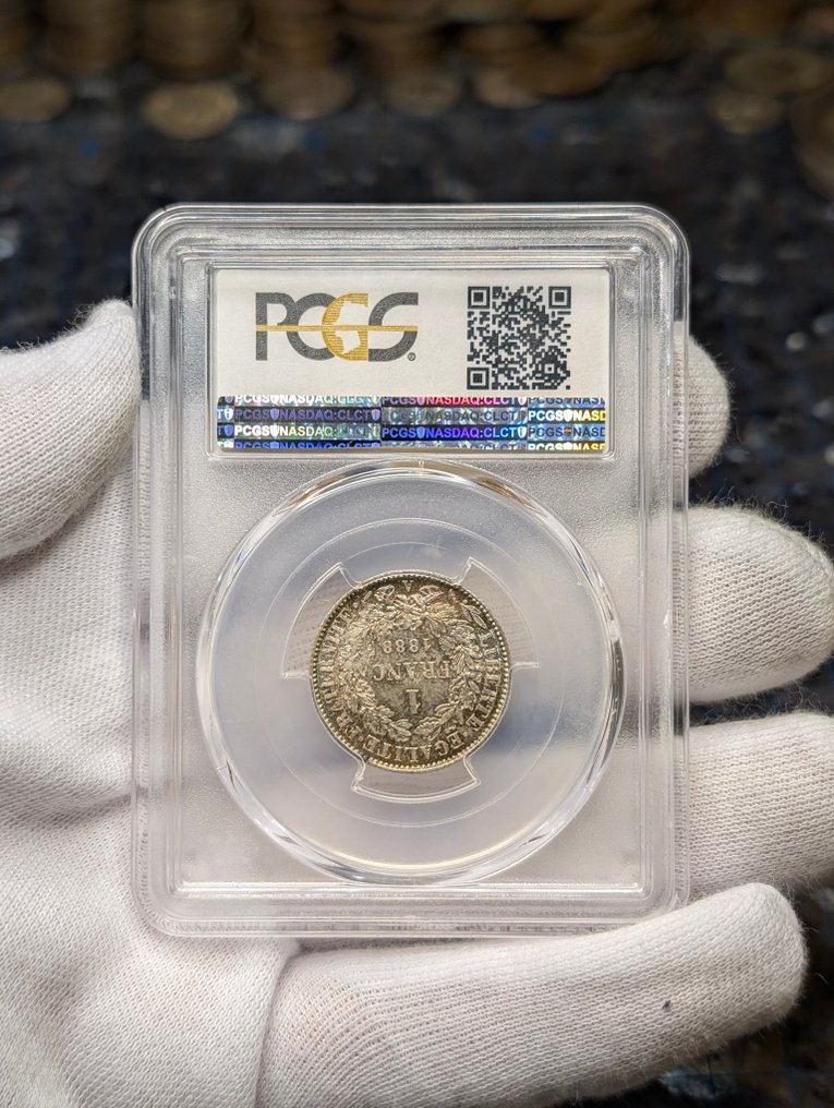 Frankreich. 1 Franc 1888-A Ceres. PCGS MS65 #3.2