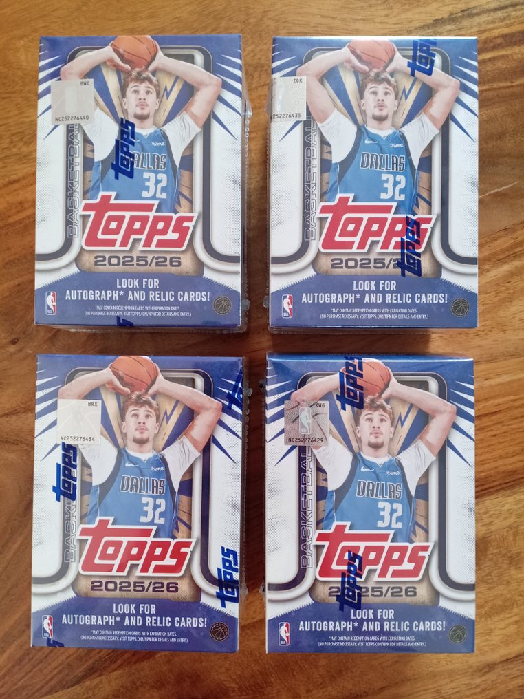 2025/26 Topps NBA Luka Doncic, Stephen Curry, LeBron James, Victor Wembanyama 原廠包裝, 編號平行卡, 平行卡, 簽名卡 - 4 Sealed box - 全新 (M) #1.0