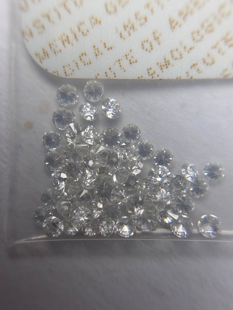 59 pcs Timantti  (Luonnollinen)  - 0.61 ct - Pyöreä - G, H - VVS1, VVS2 - Amerikan gemologinen instituutti (GIA) #3.2