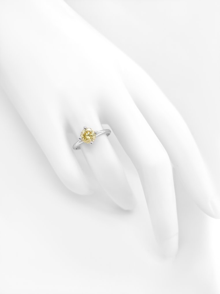 χωρίς τιμή ασφαλείας - Δαχτυλίδι - 14 καράτια Λευκός χρυσός - 1.03ct. tw. Διαμάντι (Φυσικού χρώματος) #3.2