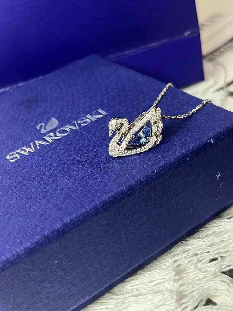 Swarovski - Swarovski - Άγαλμα, Swarovski Blue Swan Necklace - 0 cm - Κρύσταλλο, Μέταλλο #2.1