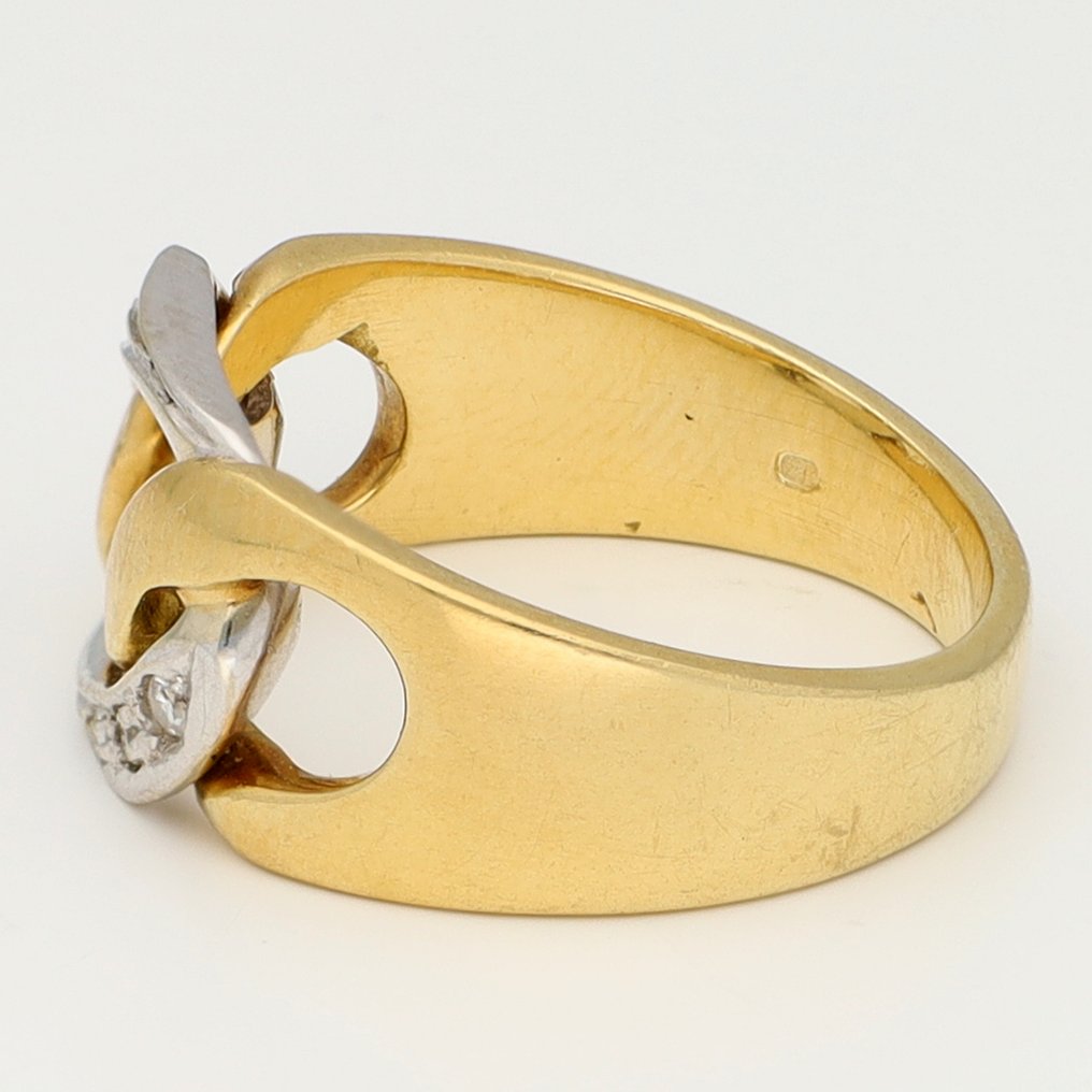 戒指 - 14 克拉 黃金, 白金 鉆石 (天然)  #2.1