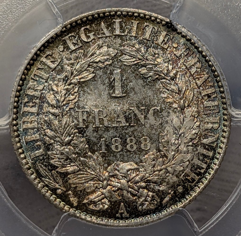 Frankreich. 1 Franc 1888-A Ceres. PCGS MS65 #1.0