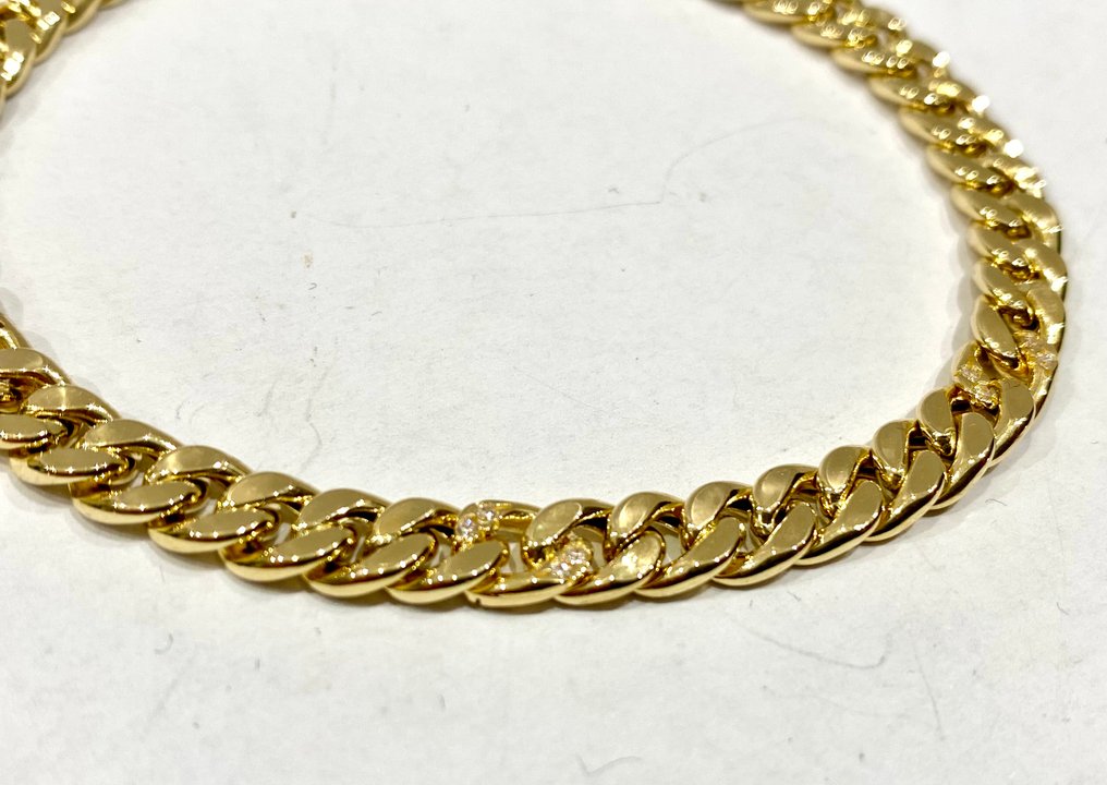 没有保留价 - 手镯 - 18K包金 黄金 钻石 (天然)  #3.2