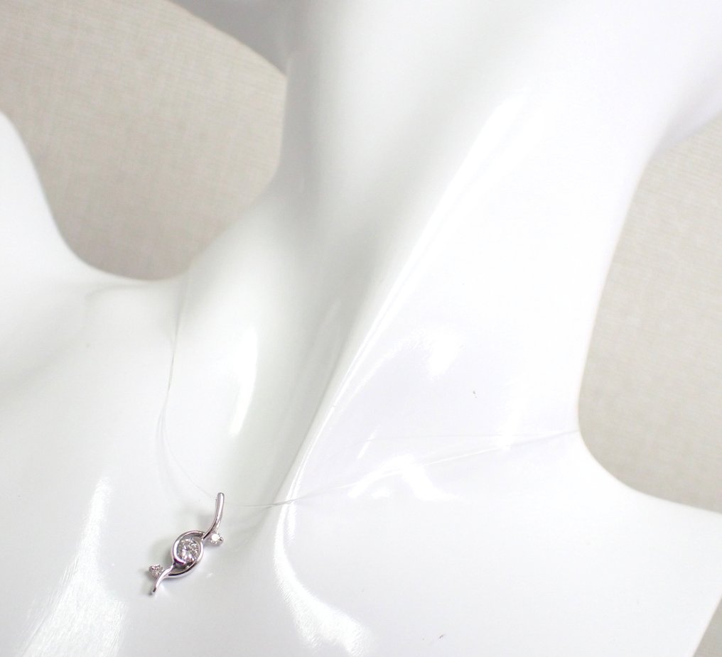 χωρίς τιμή ασφαλείας - Κρεμαστό κόσμημα - 18 καράτια Λευκός χρυσός -  0.18ct. tw. Διαμάντι (Φυσικό)  - Χωρίς ελάχιστη τιμή #2.1