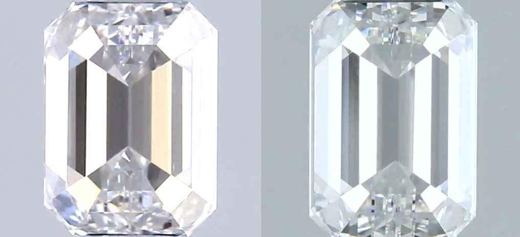 没有保留价 - 2 pcs 钻石 (天然) - 0.84 ct - 祖母绿 - D (无色) - IF - 美国宝石研究院(GIA) - 配对,EX VG #4.3