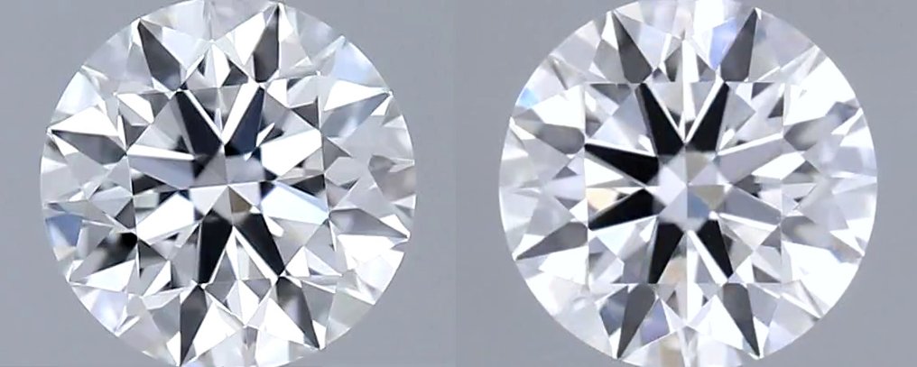 Nincs minimálár - 2 pcs Gyémánt (Természetes) - 0.60 ct - Kerek - D (színtelen) - VVS2 - Amerikai Gemmológiai Intézet (GIA) - *Matching Pair* *EX VG* #1.0