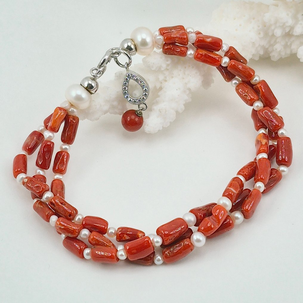 紅珊瑚 - 銀 - 手鈪 - CORALLO MEDITERRANEO #2.1