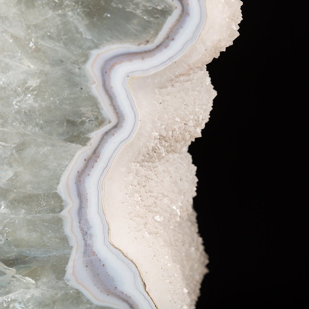 Csodálatos achát szelet exkluzív acél és fa művészi kézműves szerkezetben - Magasság: 450 mm - Szélesség: 360 mm- 9100 g #1.0