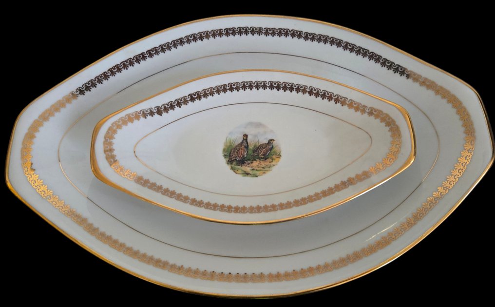 Limoges PL France - Σερβίτσιο τραπεζιού (33) - Πορσελάνη - Πολύχρωμες σκηνές κυνηγιού. #3.2