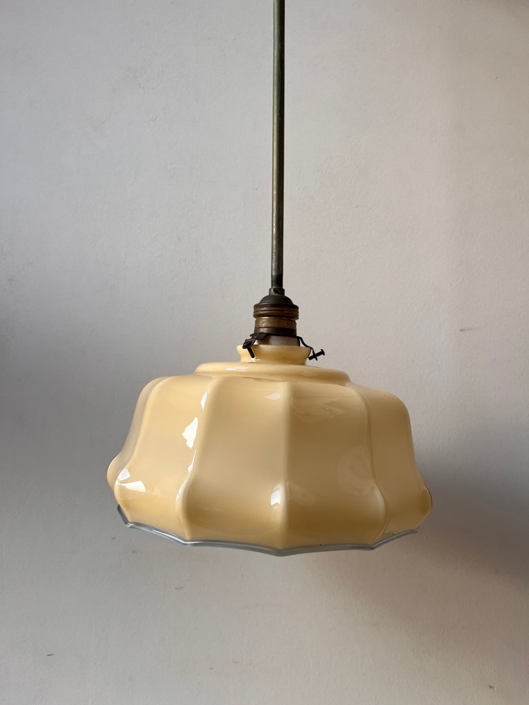 Riippuva lamppu - Lasi, Messinki, Posliini, Metalli #1.0