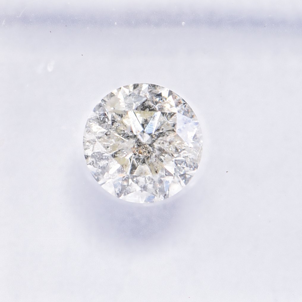 没有保留价 - 1 pcs 钻石 (天然色彩的) - 0.62 ct - 圆形 - Light 黄色 - I2 内含二级 - 国际宝石研究院(IGI) - VG VG VG #2.1