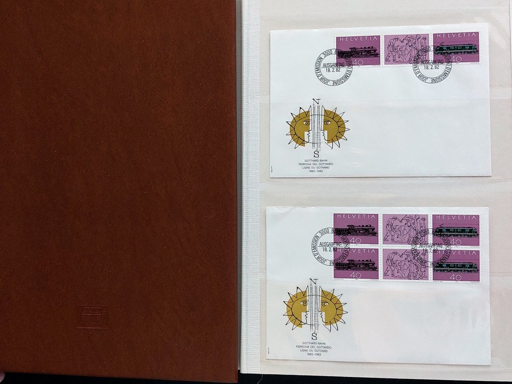瑞士  - 瑞士，FDC 首日封收藏，贝拉（Biella）插页册 #2.1