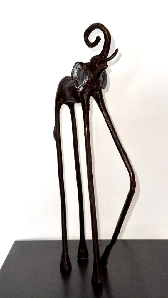 Abdoulaye Derme - Rzeźba, Eléphant "Le géant des rêves" - 39.5 cm - Brązowy #1.0