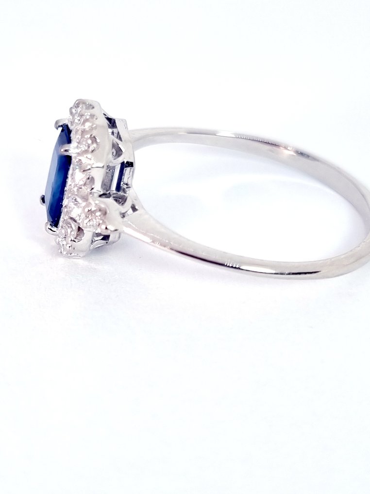 Δαχτυλίδι - 18 καράτια Λευκός χρυσός Ζαφείρι - Διαμάντι #4.3
