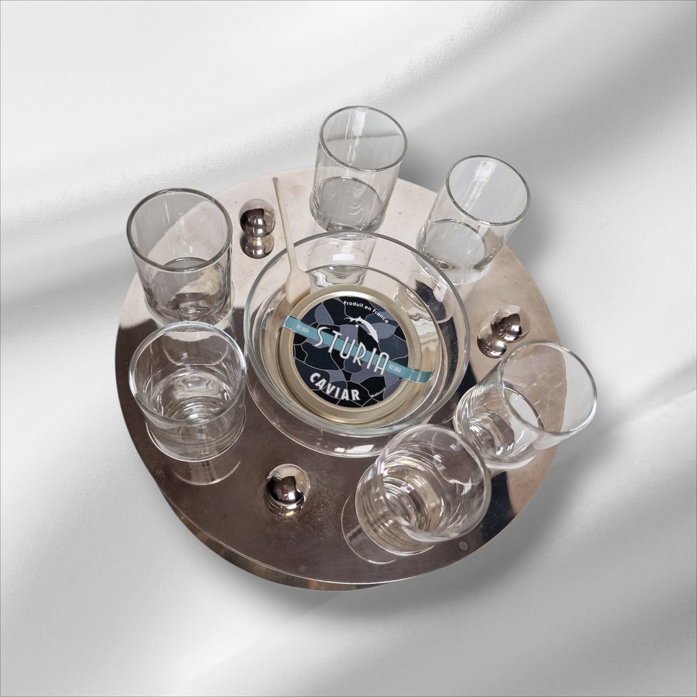 Σετ μαχαιροπήρουνων - Χάλυβας, Γυαλί - Σερβίρισμα χαβιάρι και βότκα. #1.0