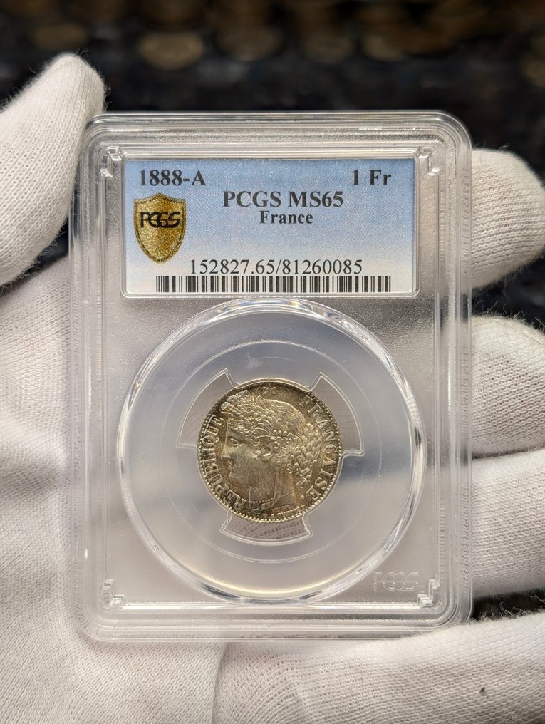 Frankreich. 1 Franc 1888-A Ceres. PCGS MS65 #2.1