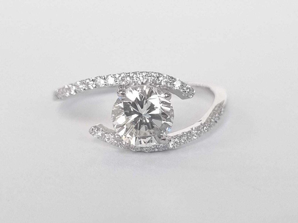 Verlovingsring - 14 karaat Witgoud - 1.23ct. tw. Diamant (Natuurlijk) - Diamant #1.0