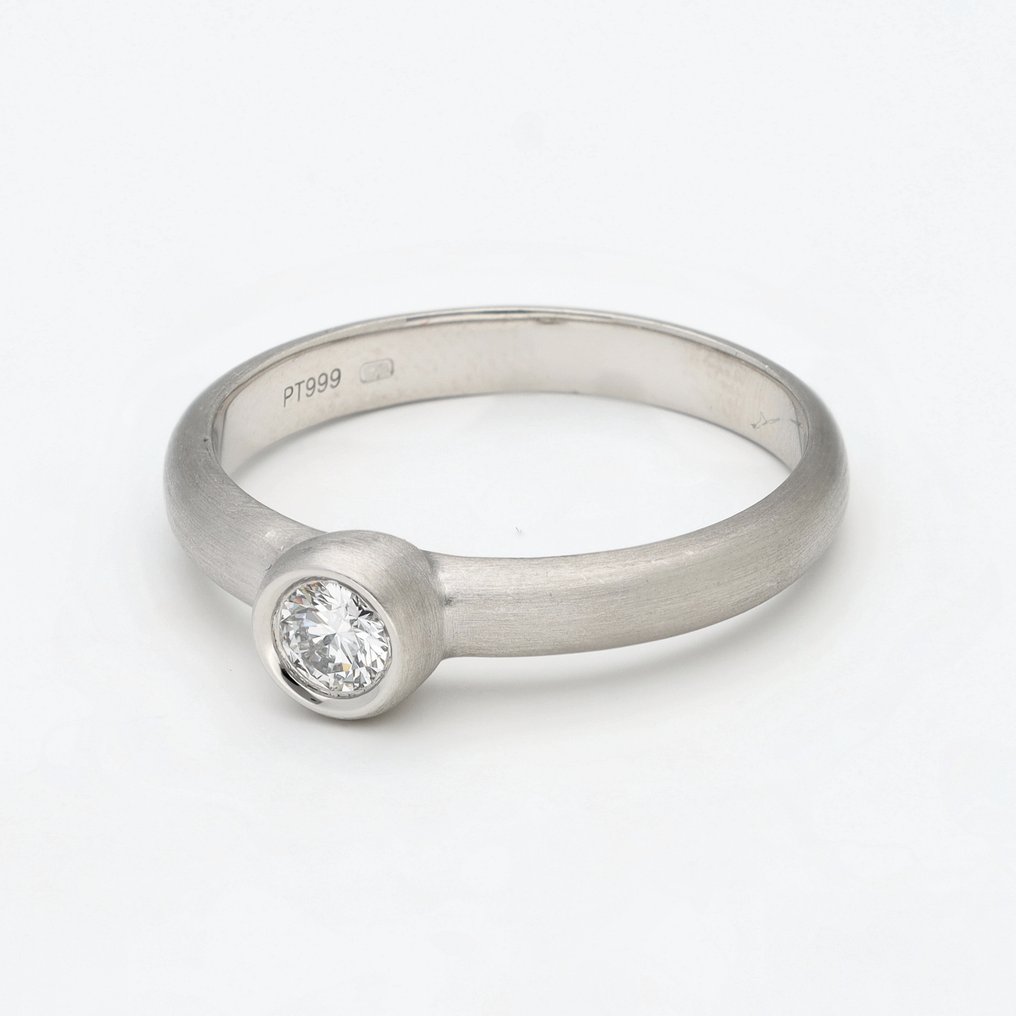 戒指 鉑金 - 0.23ct. tw. 鉆石 (天然) #1.0